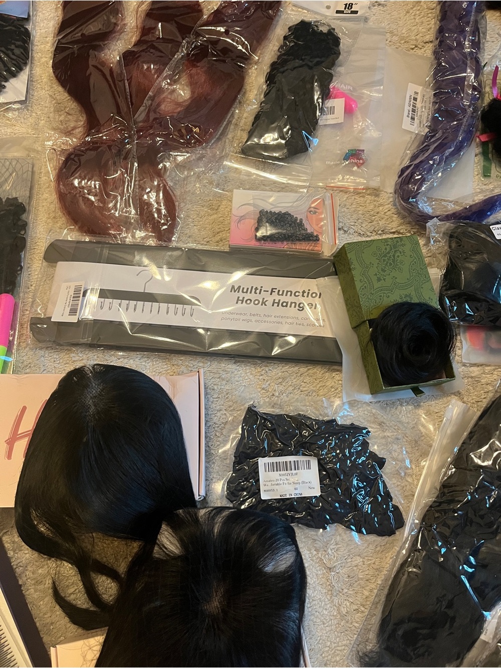 NWT Huge Assorted Human Hair Extensions & Wigs & Lashes both Human and Synthetic - Picture 4 of 15
